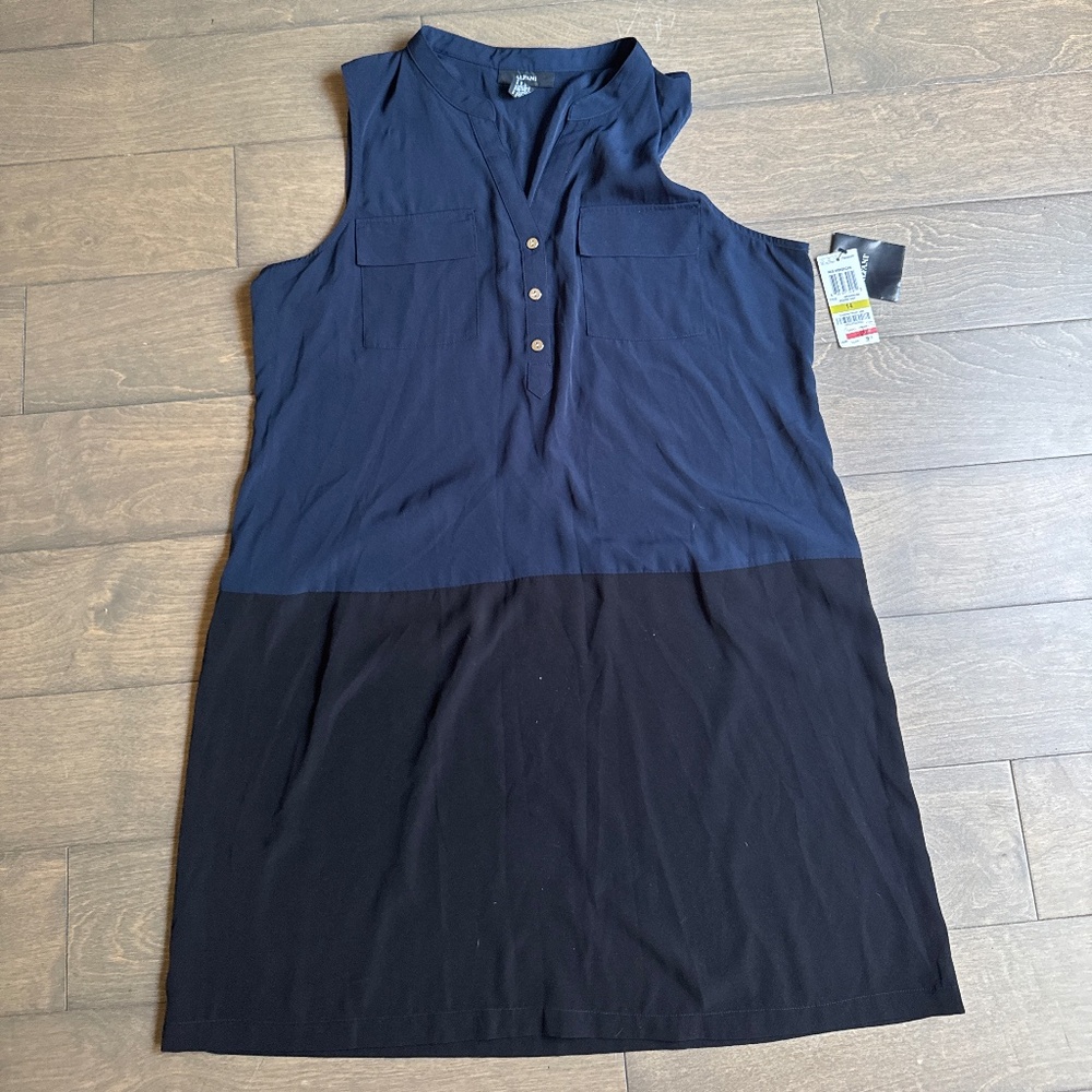 Blue and black dress